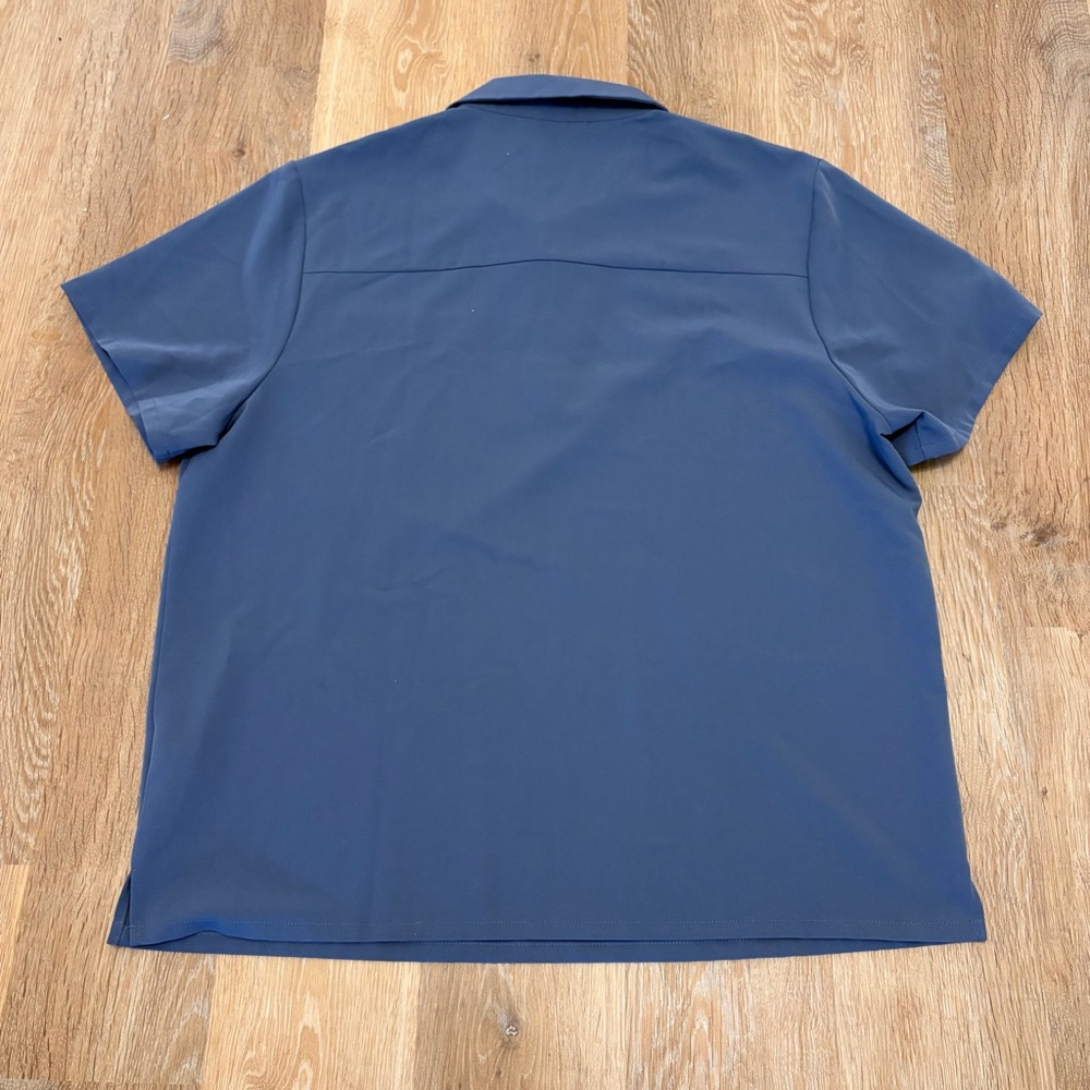 NWOT Figs Lima Polo Pale Blue Performance Stretch Scrub Top Mens XXL Hospital - Picture 2 of 6